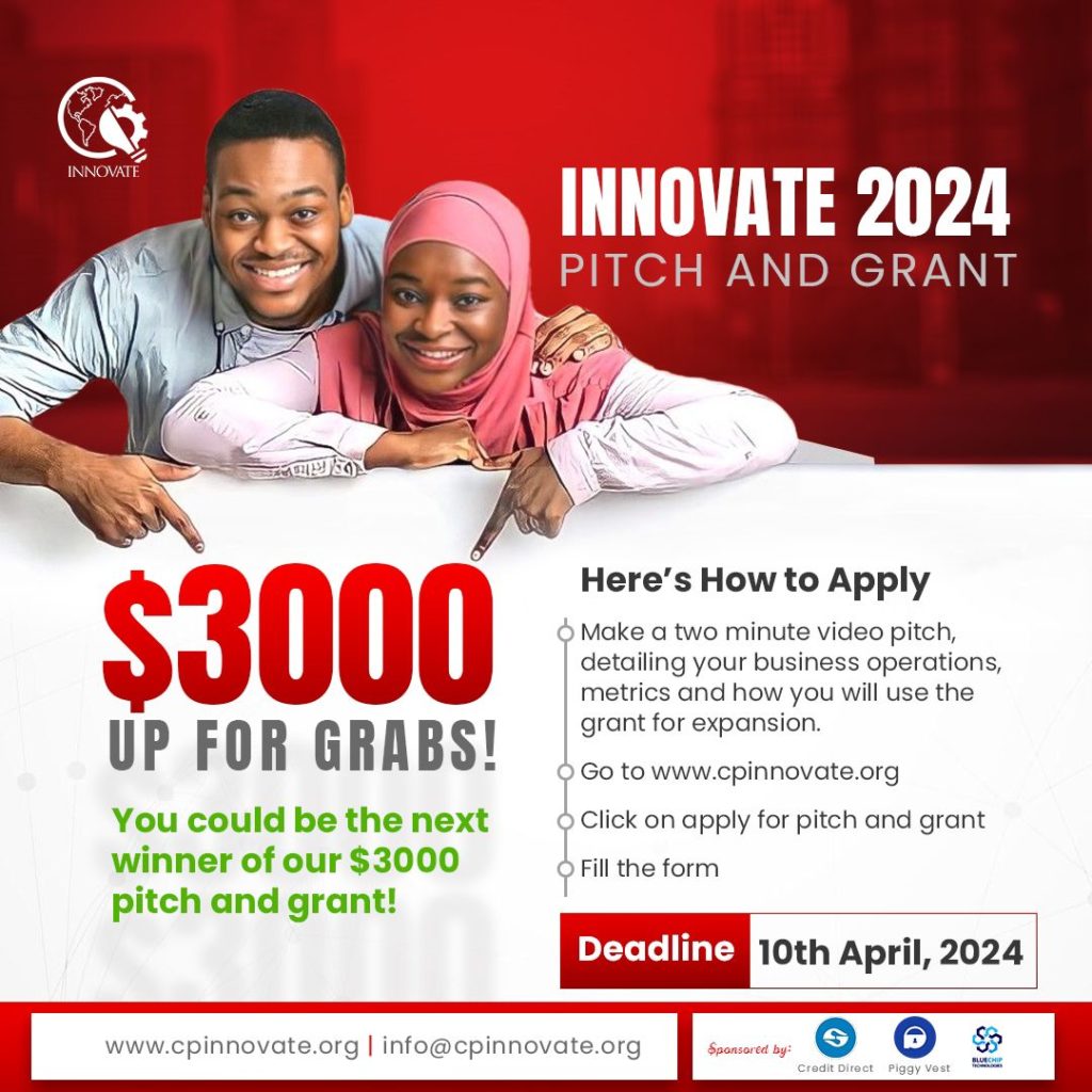 Read more about the article APLICATION FOR CP Innovate Pitch and Grant 2024 ( Up to $3,000 Grant)