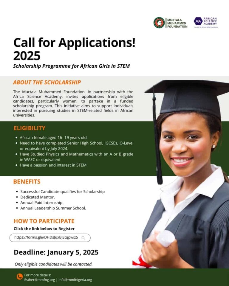 Read more about the article Murtala Muhammed Foundation Scholarship 2024: Empowering the Future of African Students (Deadline: March 15, 2024)